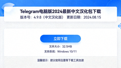 Telegram电脑版2024年最新中文汉化包下载界面截图