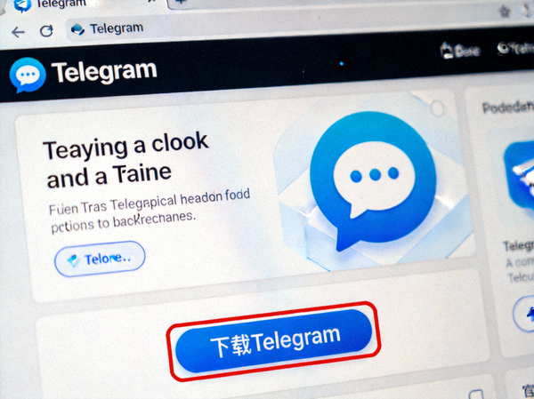 Telegram官方网站首页截图，高亮显示官方下载按钮位置